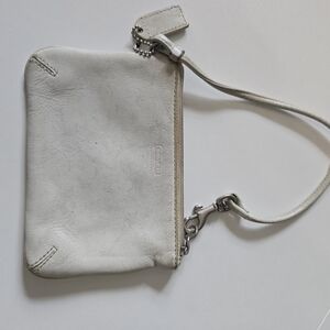 Coach White Leather Clutch Wristlet